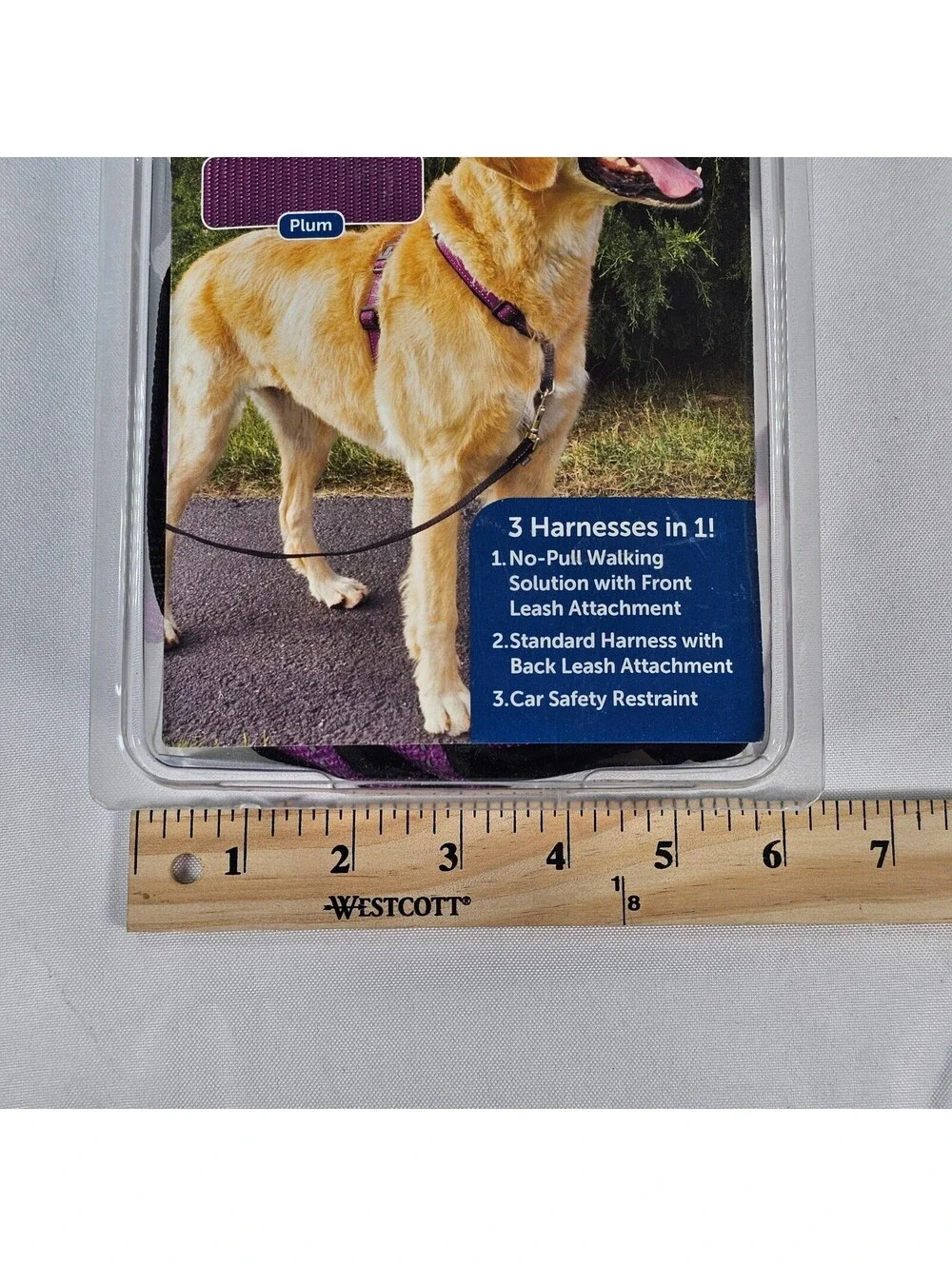 New PetSafe 3 in 1 Harness Large Plum No-Pull Dog Walking Car Restraint PLUM